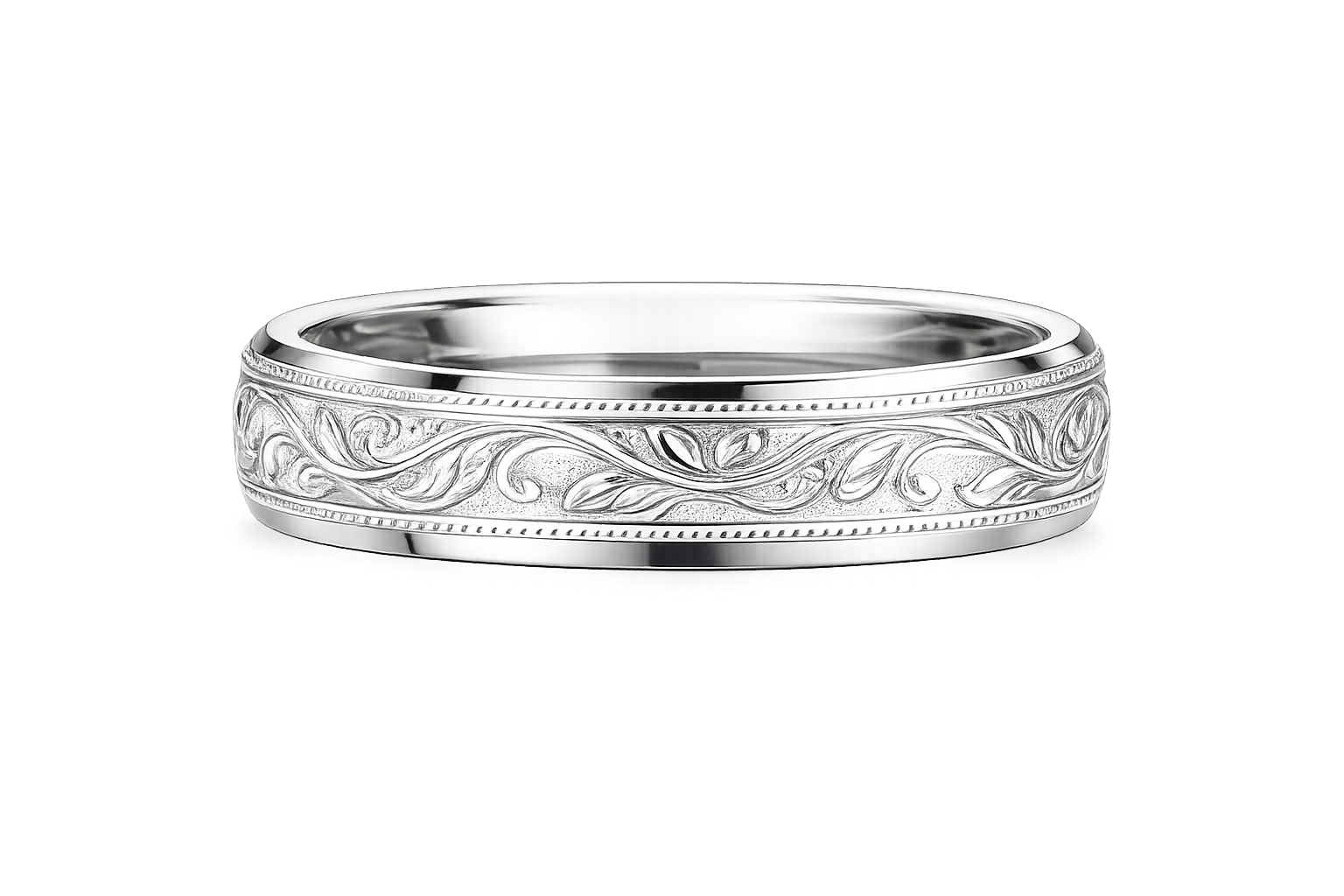 Men's Engraved Vine Pattern Band