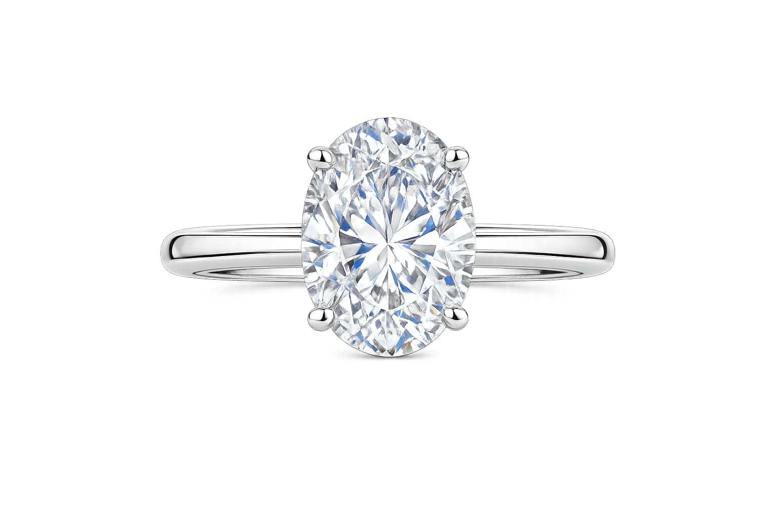 Lab Diamond Oval Solitaire Ring