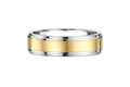 Men's Two-Tone Brushed Gold Band