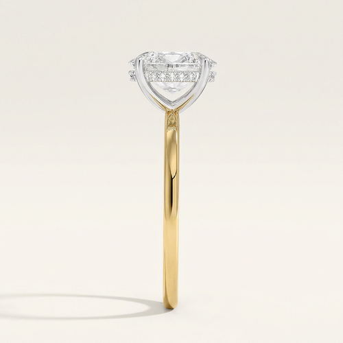 Adorned Mixed Metal Diamond Ring in 18K Yellow Gold