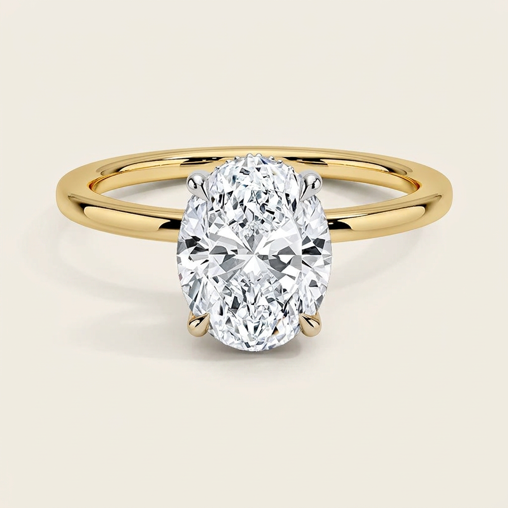 Adorned Mixed Metal Diamond Ring in 18K Yellow Gold