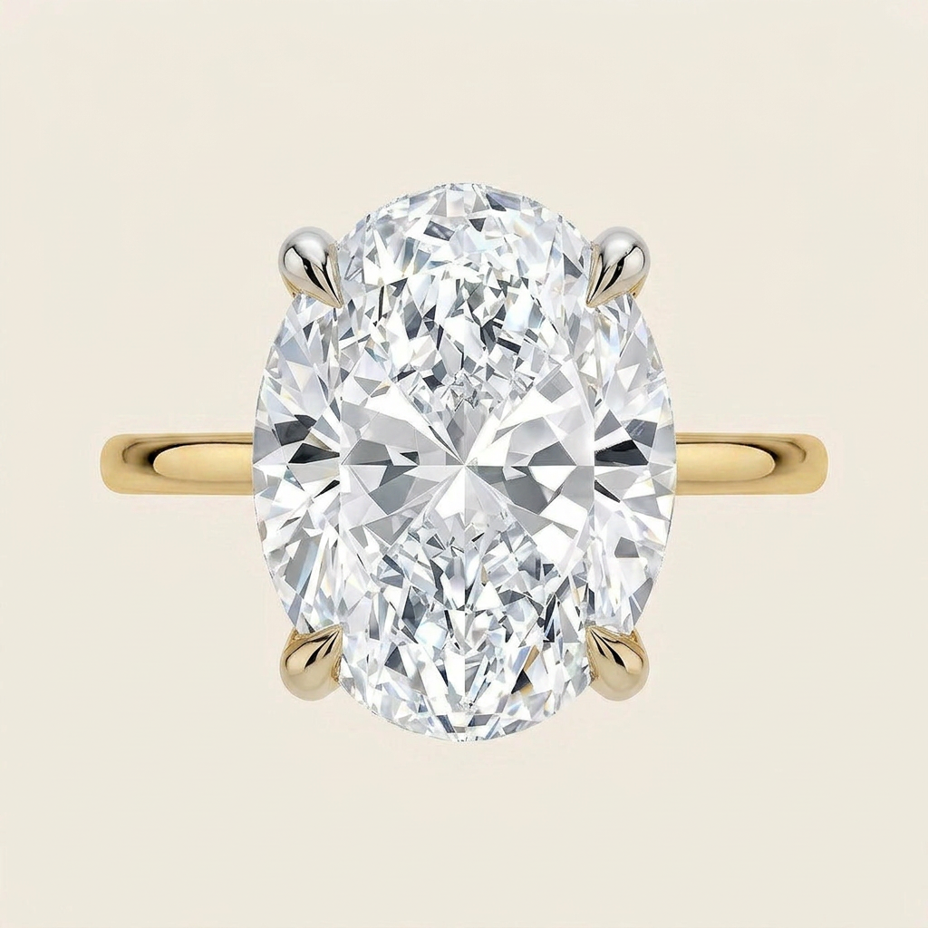 Adorned Mixed Metal Diamond Ring in 18K Yellow Gold