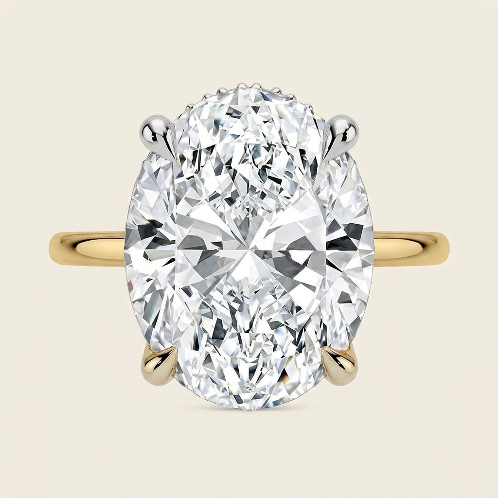 Adorned Mixed Metal Diamond Ring in 18K Yellow Gold