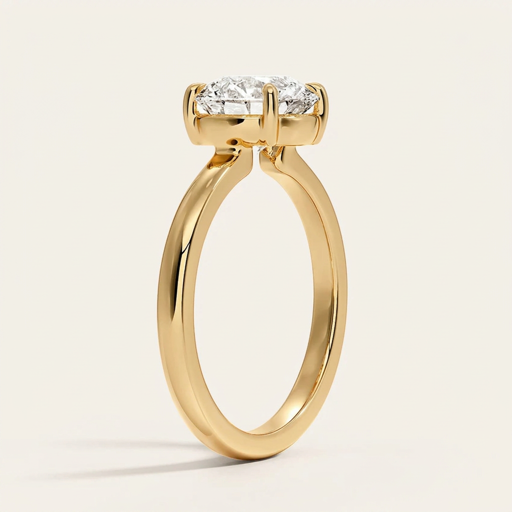 Alice Solitaire Ring in 14K Yellow Gold