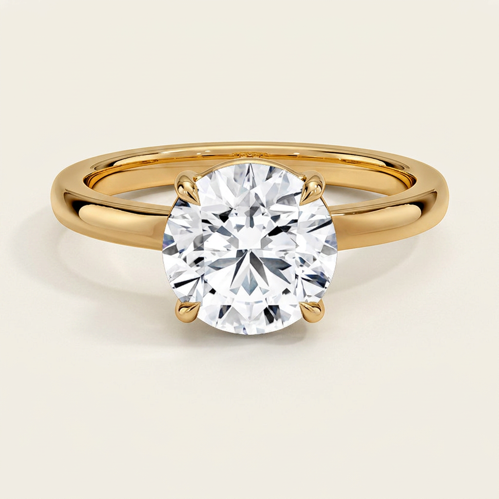 Alice Solitaire Ring in 14K Yellow Gold