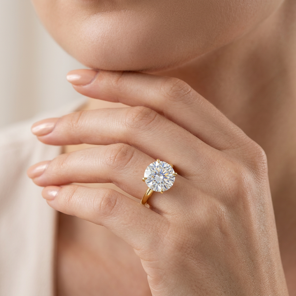 Alice Solitaire Ring in 14K Yellow Gold