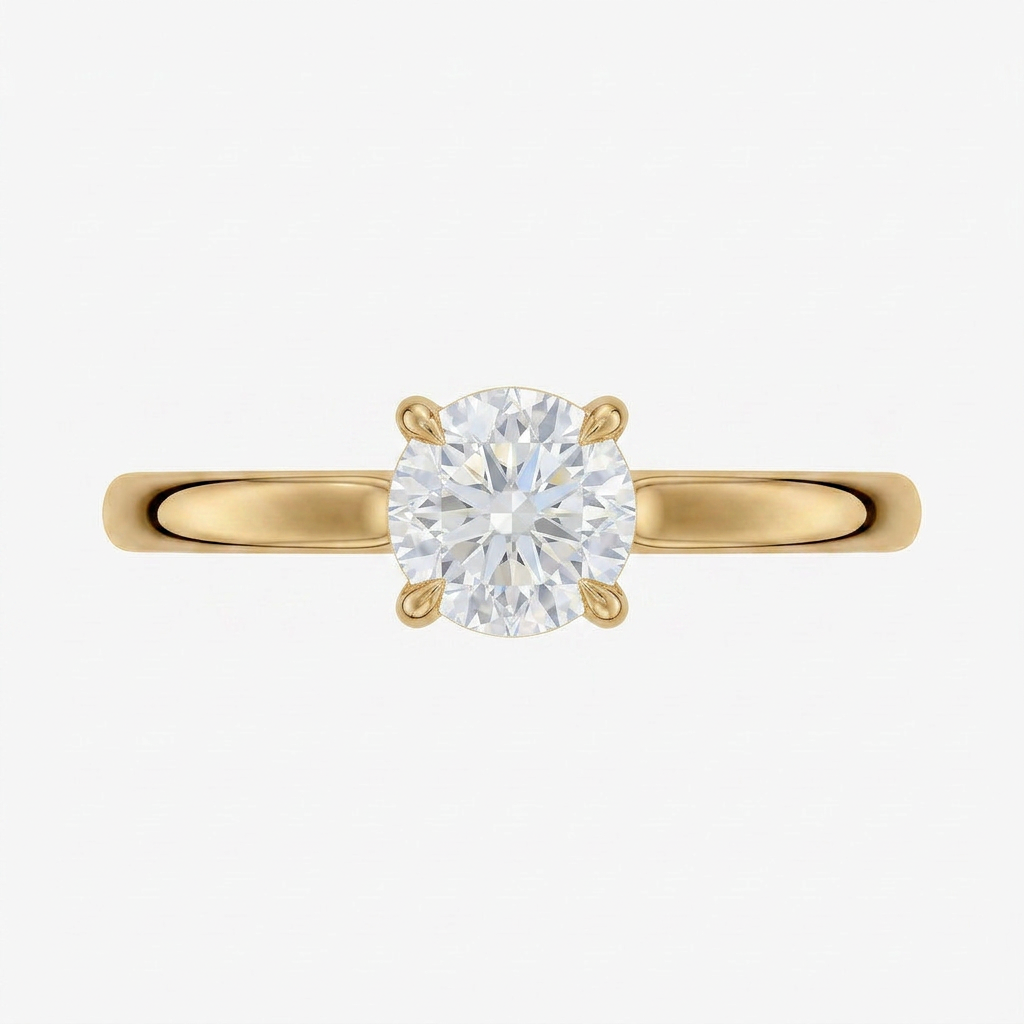 Alice Solitaire Ring in 14K Yellow Gold