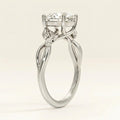 Budding Willow Solitaire Ring in 14K White Gold