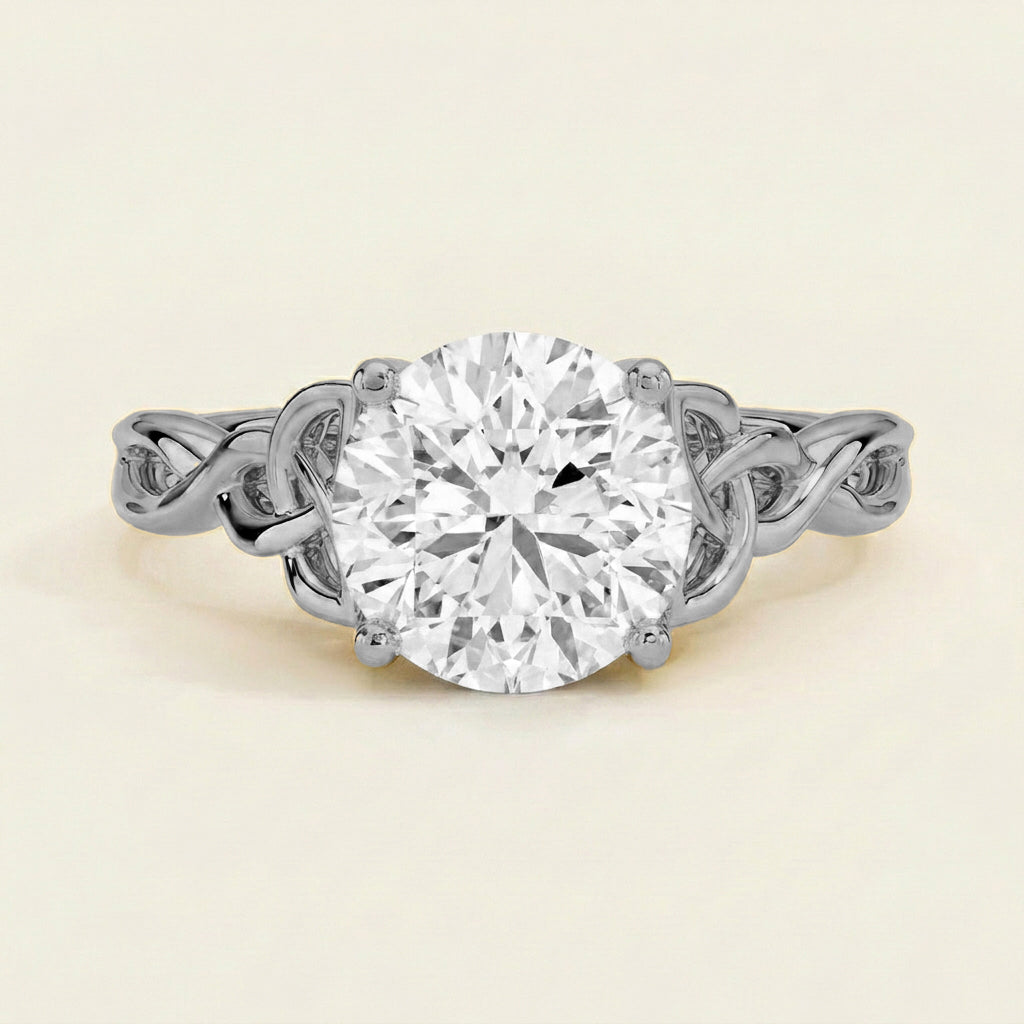 Celtic Love Knot Ring in 14K White Gold