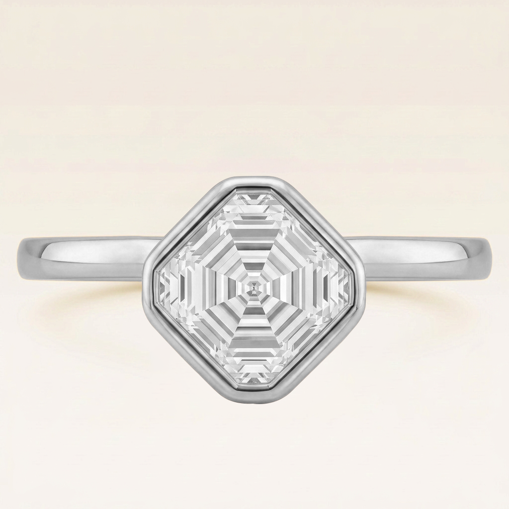 Cielo Bezel Ring in 14K White Gold