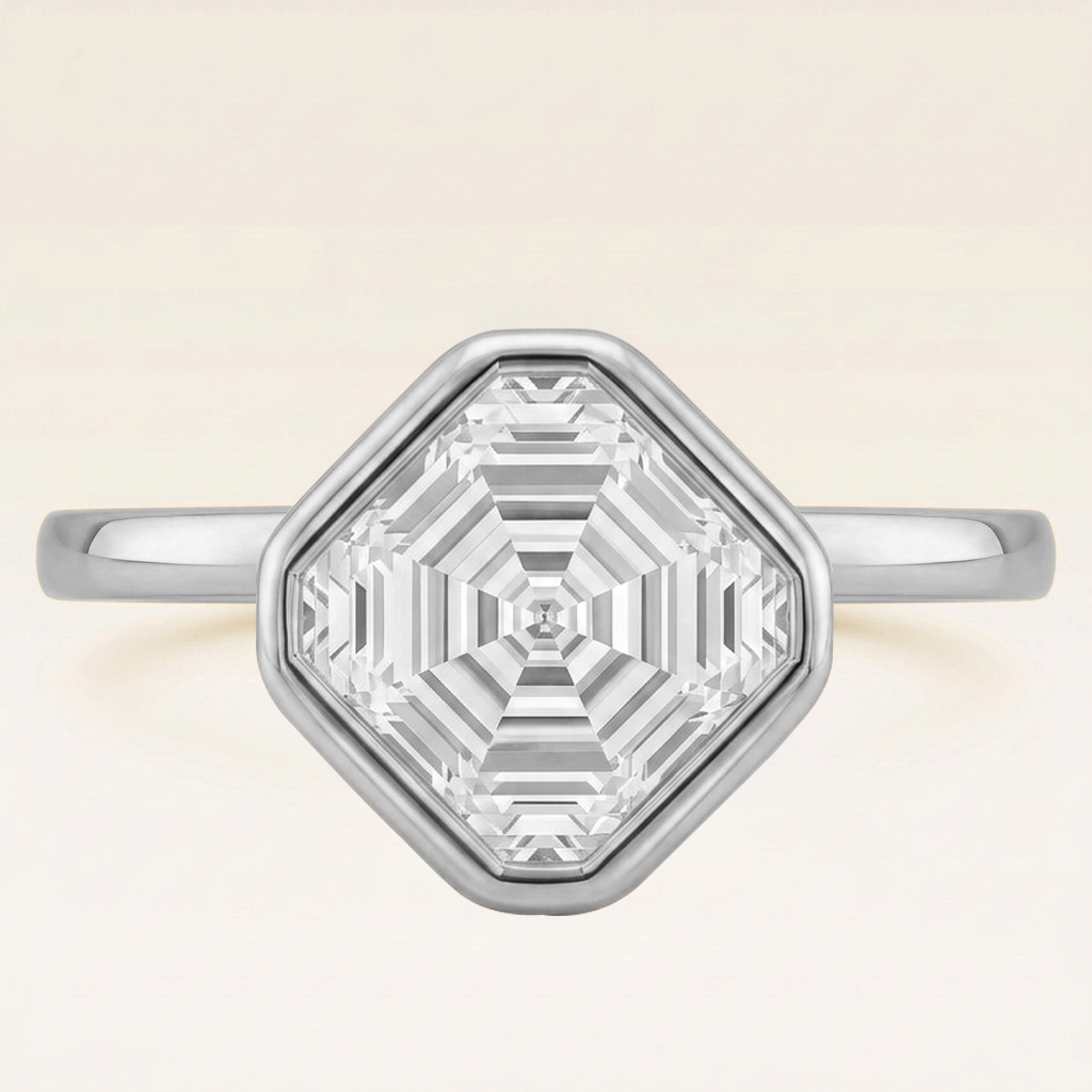 Cielo Bezel Ring in 14K White Gold