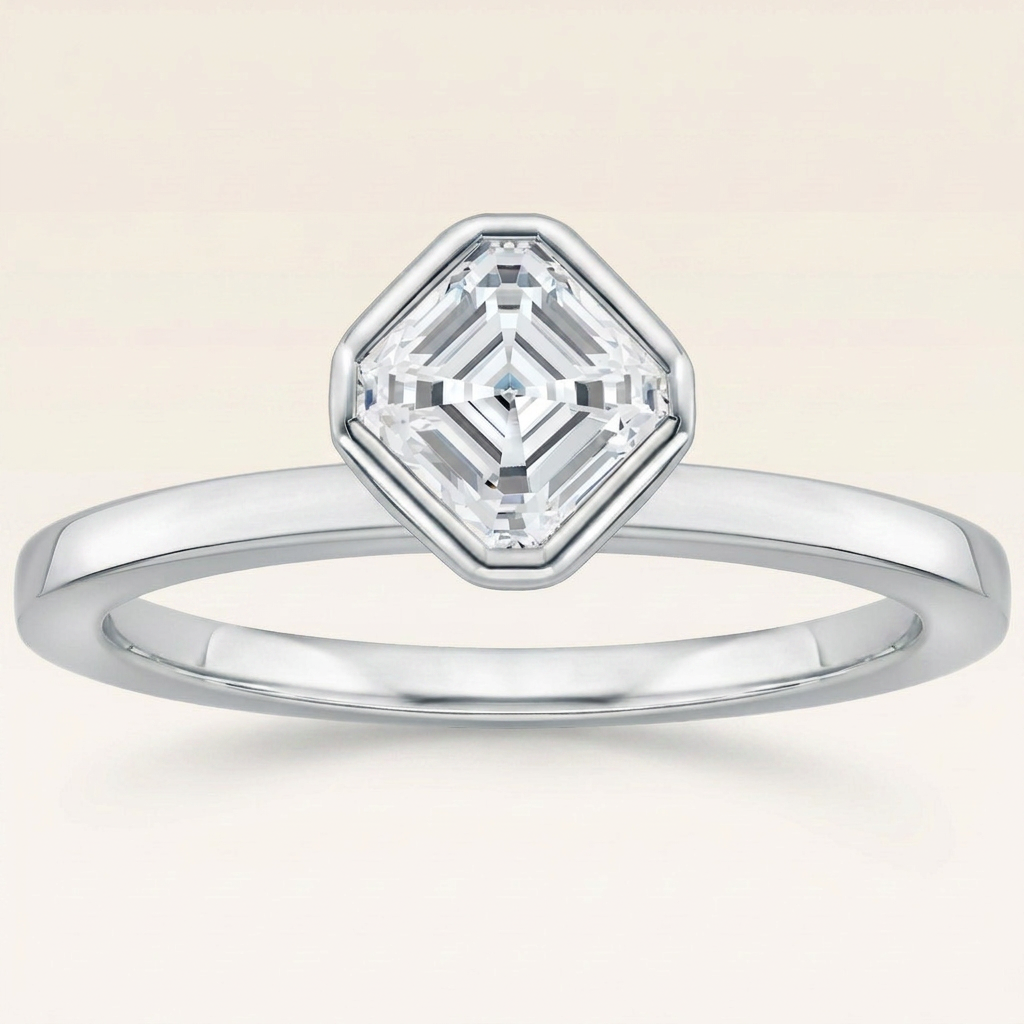 Cielo Bezel Ring in 14K White Gold
