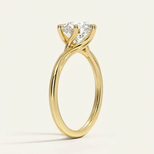 Delilah Twist Solitaire Ring in 14K Yellow Gold