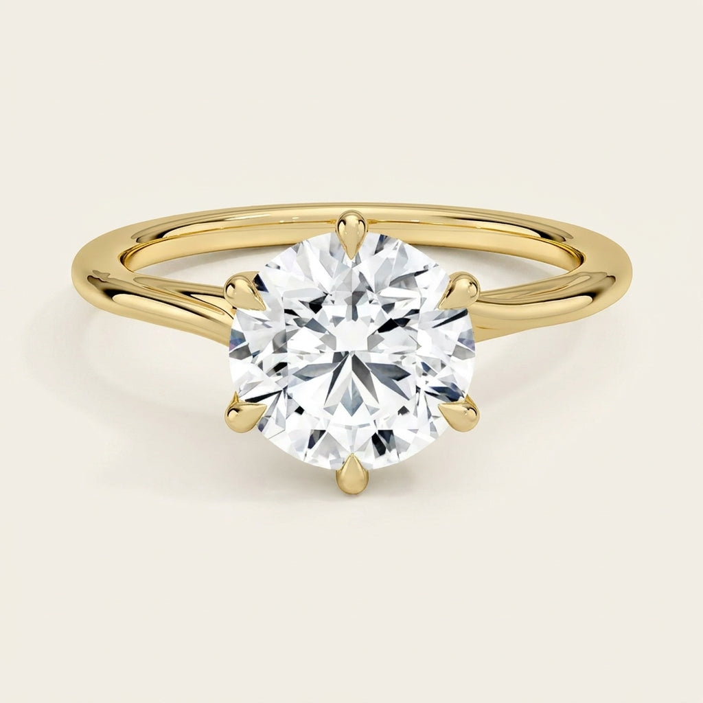 Delilah Twist Solitaire Ring in 14K Yellow Gold