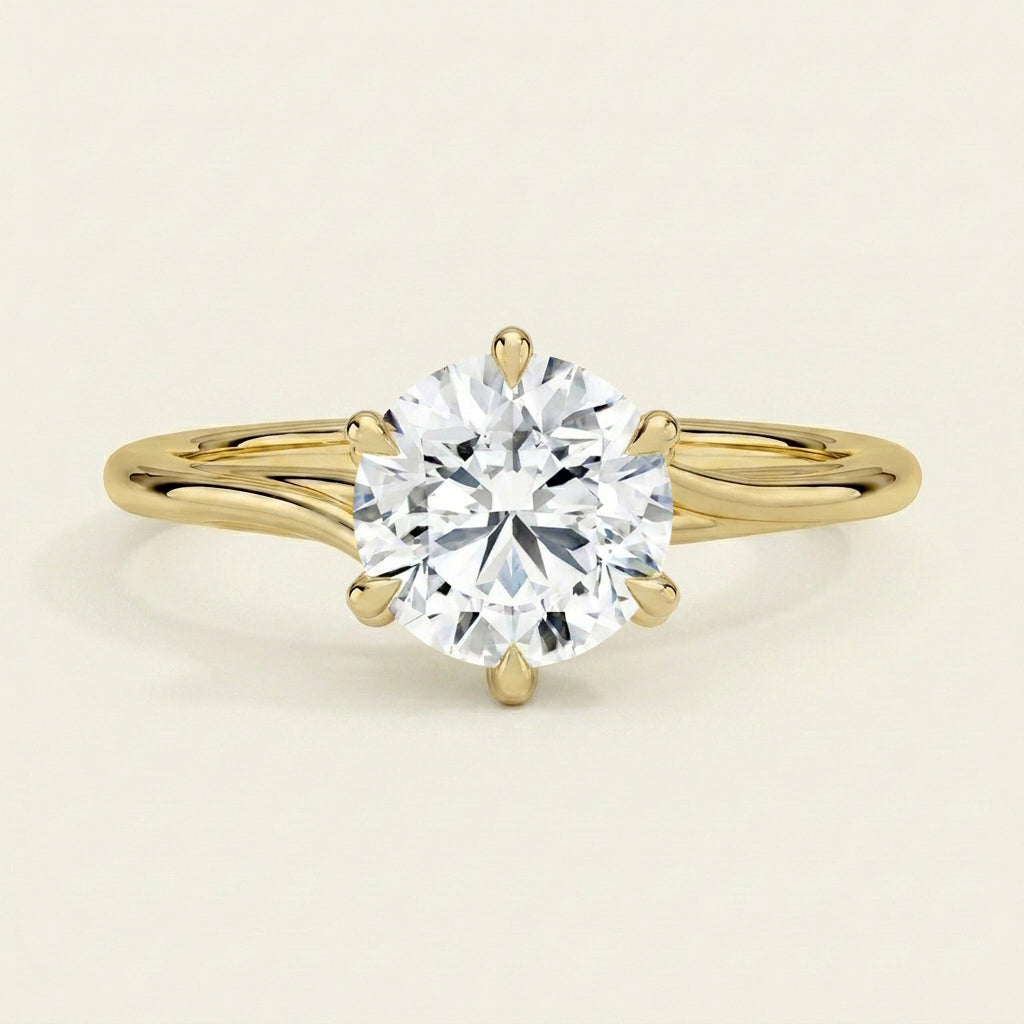 Delilah Twist Solitaire Ring in 14K Yellow Gold