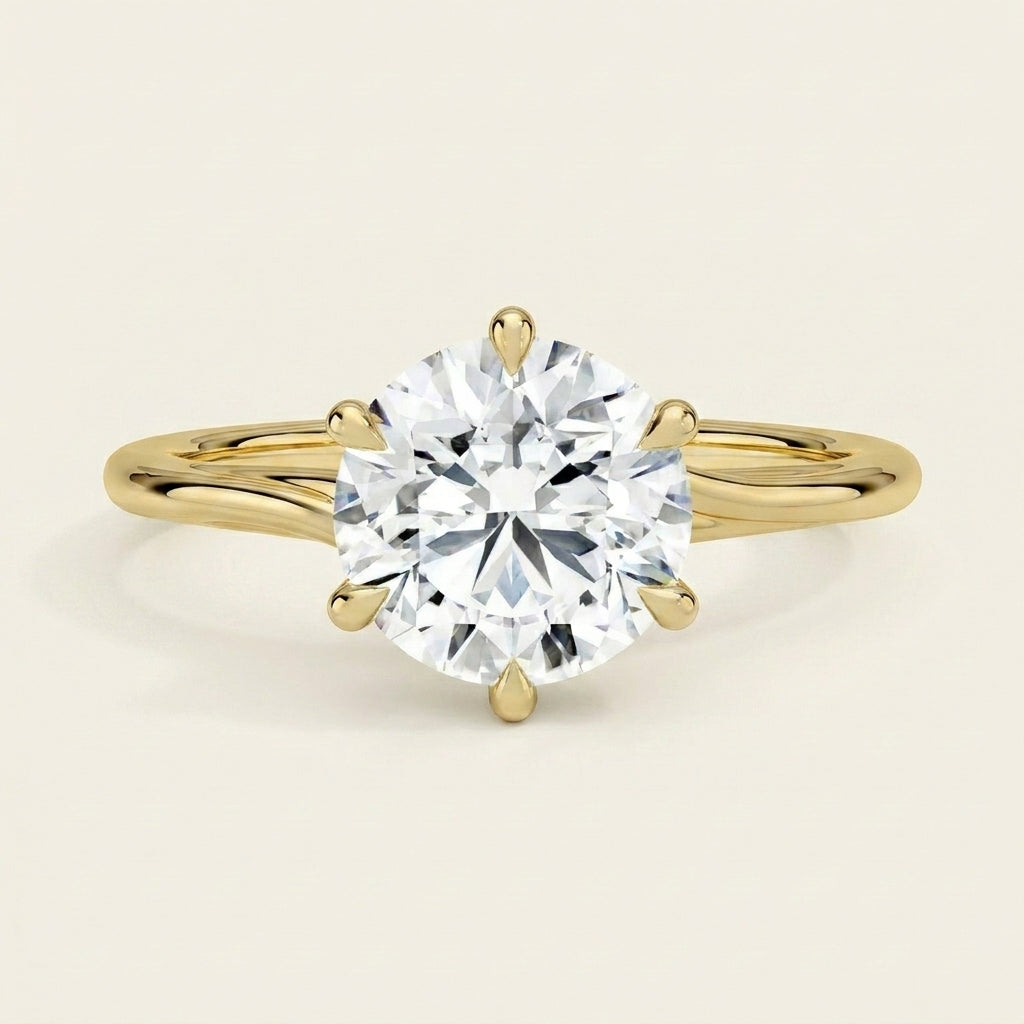 Delilah Twist Solitaire Ring in 14K Yellow Gold