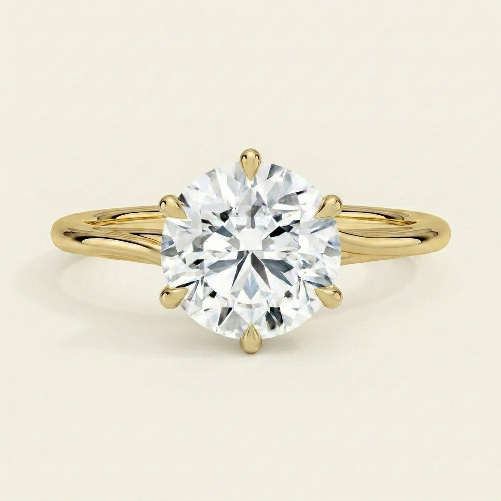 Delilah Twist Solitaire Ring in 14K Yellow Gold