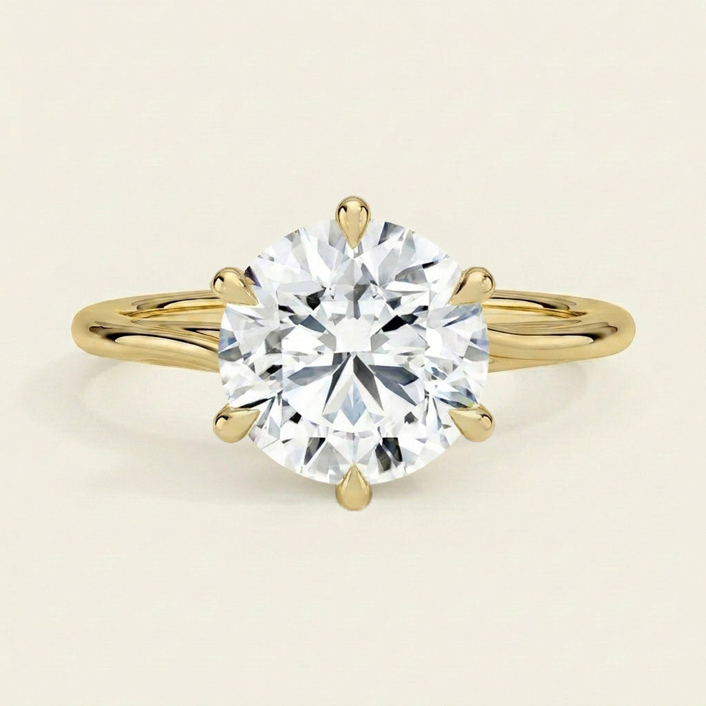 Delilah Twist Solitaire Ring in 14K Yellow Gold