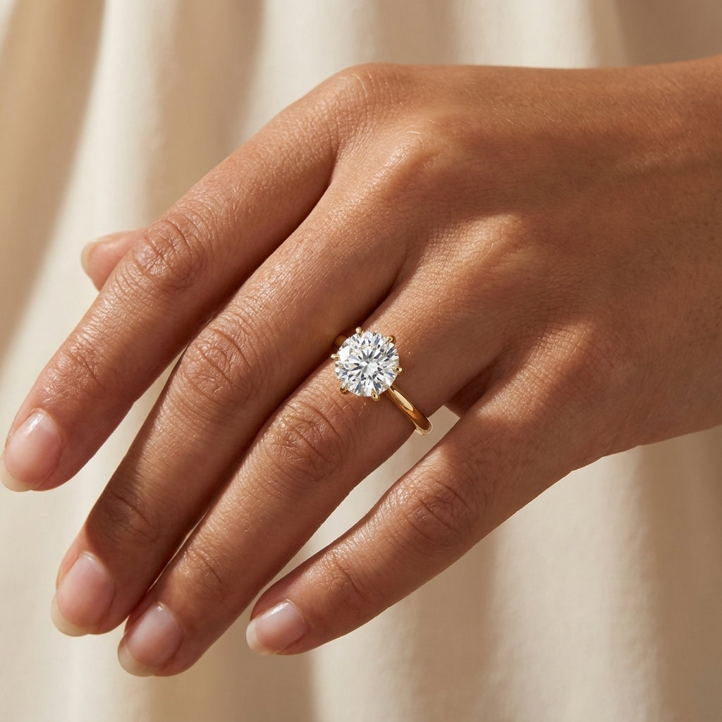 Delilah Twist Solitaire Ring in 14K Yellow Gold