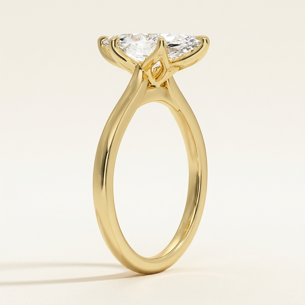 Elodie Cathedral Solitaire Ring in 14K Yellow Gold