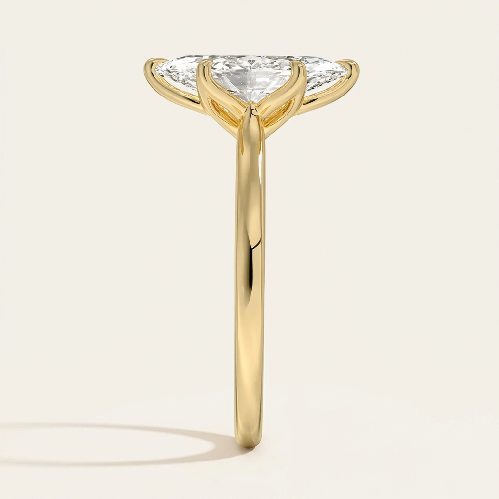 Elodie Cathedral Solitaire Ring in 14K Yellow Gold
