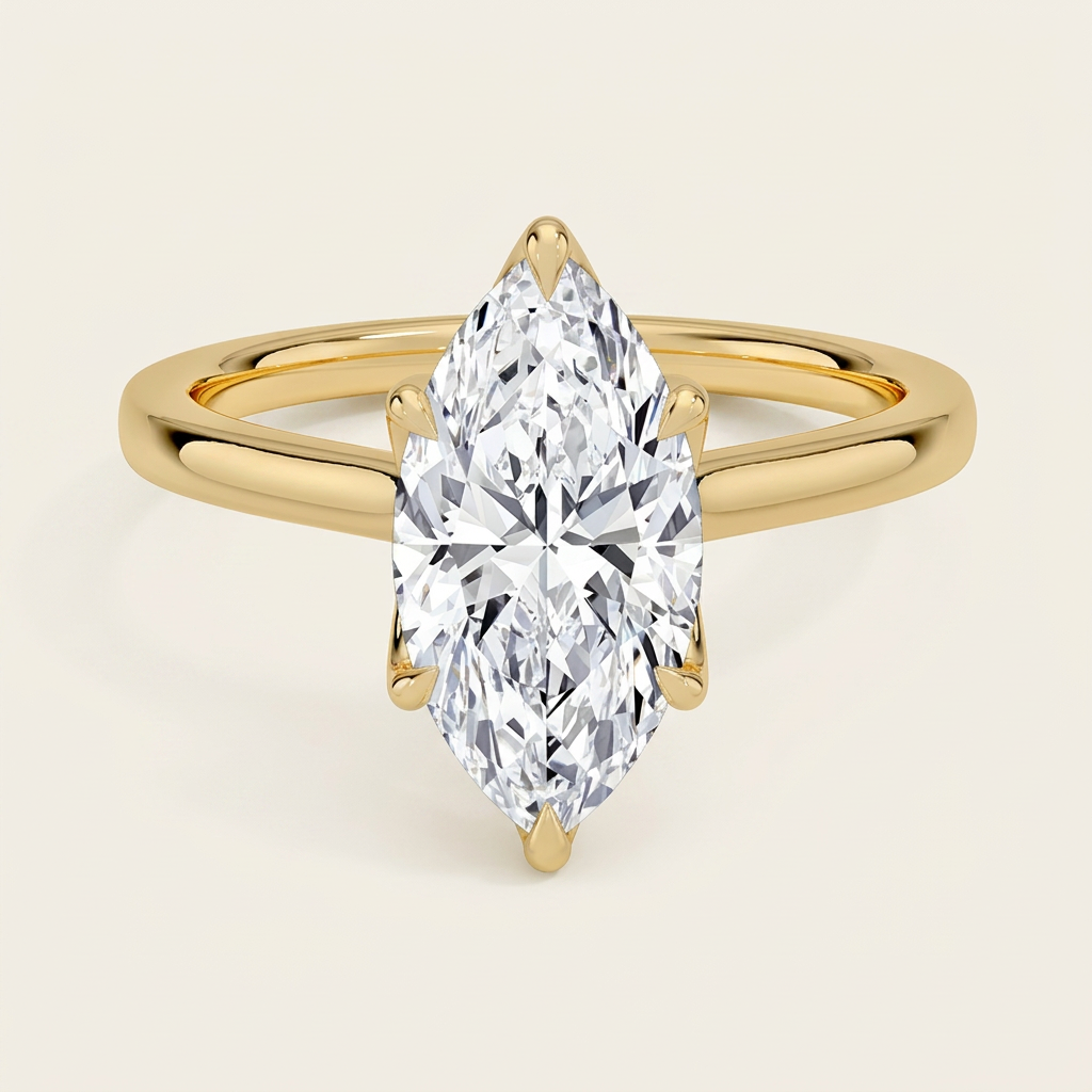 Elodie Cathedral Solitaire Ring in 14K Yellow Gold