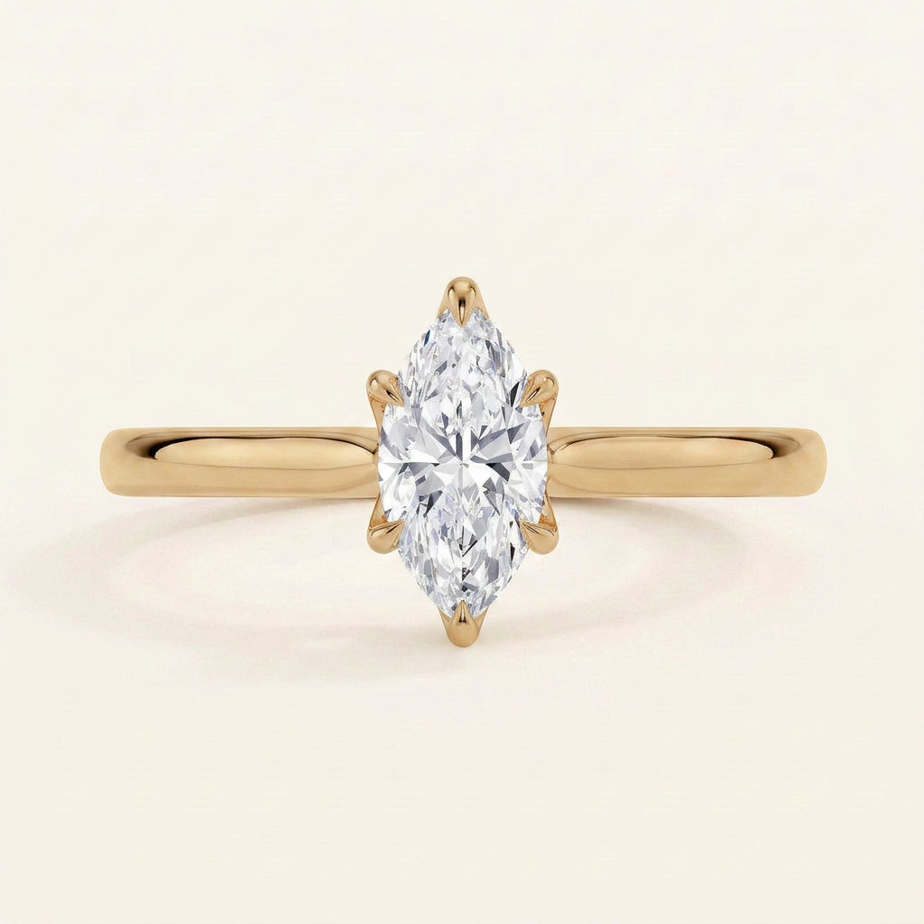 Elodie Cathedral Solitaire Ring in 14K Yellow Gold