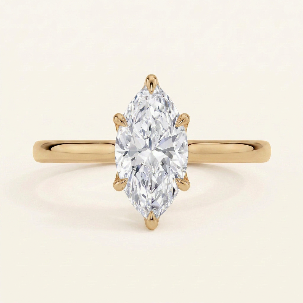 Elodie Cathedral Solitaire Ring in 14K Yellow Gold