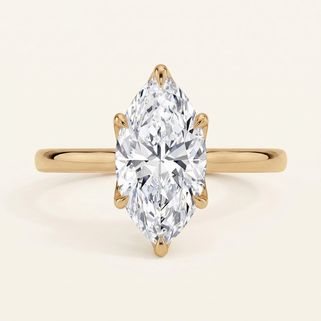 Elodie Cathedral Solitaire Ring in 14K Yellow Gold