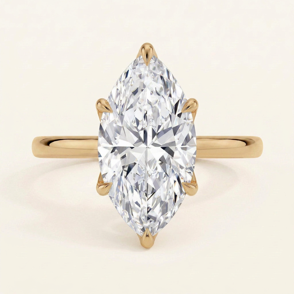 Elodie Cathedral Solitaire Ring in 14K Yellow Gold