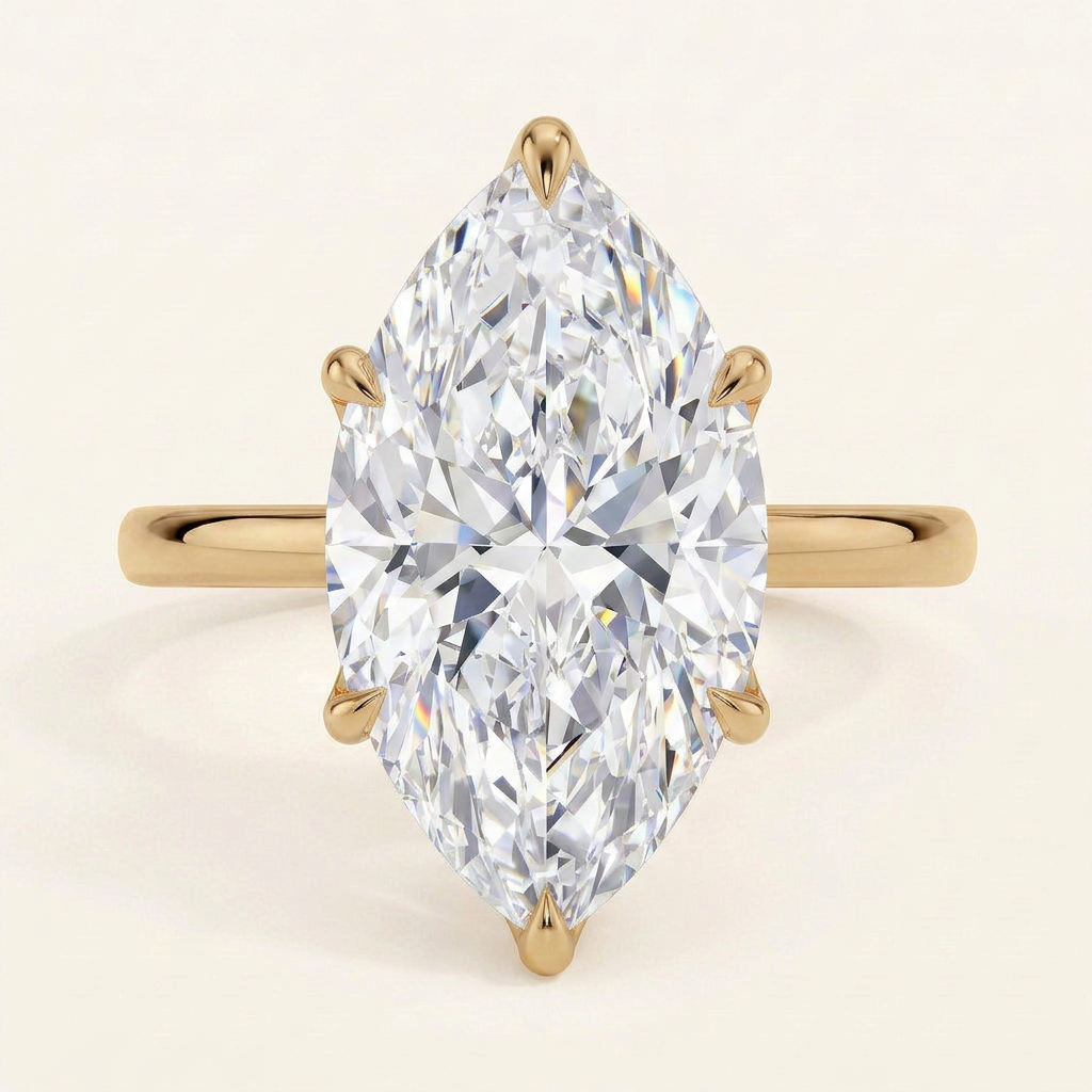 Elodie Cathedral Solitaire Ring in 14K Yellow Gold