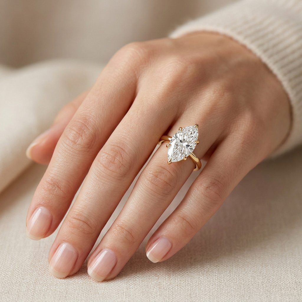 Elodie Cathedral Solitaire Ring in 14K Yellow Gold