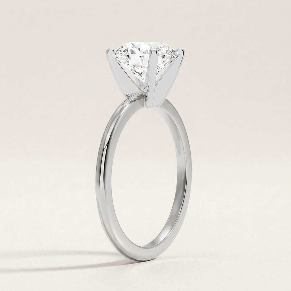Four-Prong Comfort Fit 1.5mm Ring in 14K White Gold