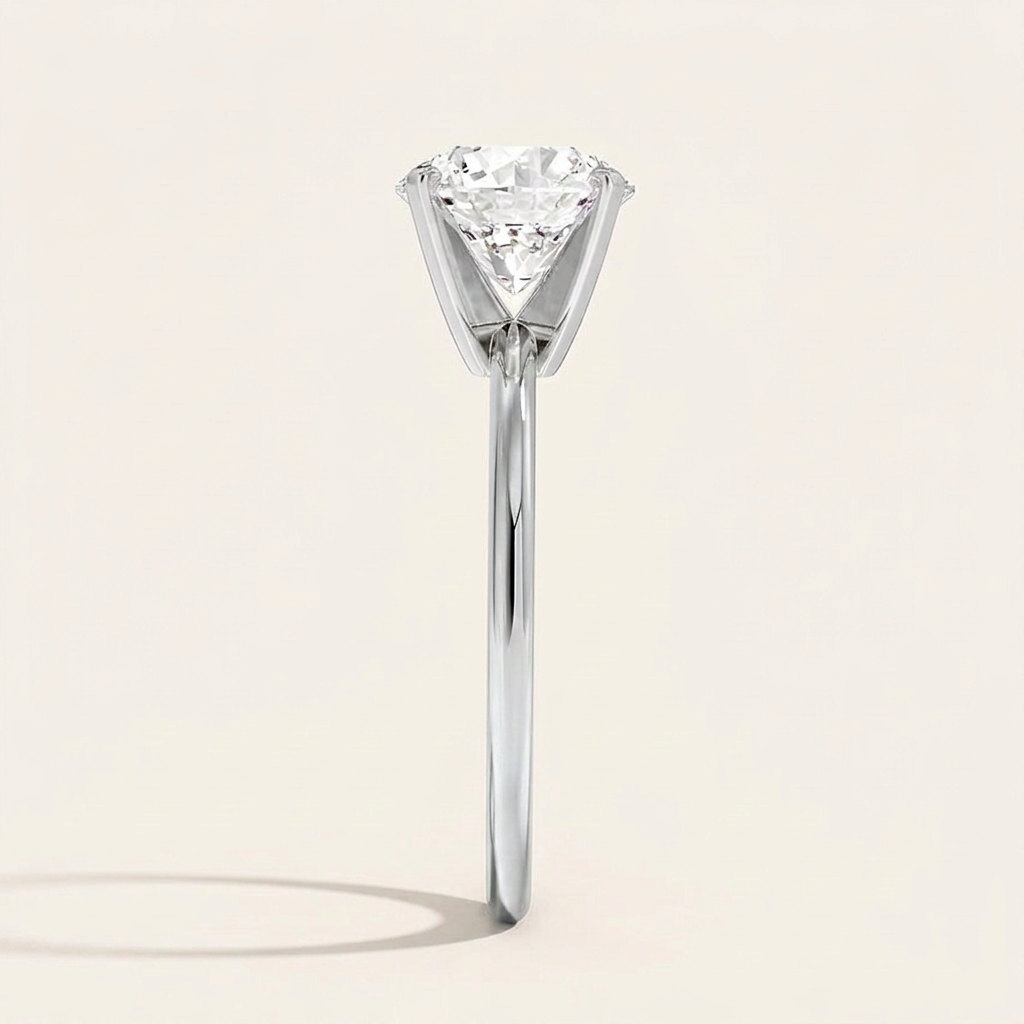 Four-Prong Comfort Fit 1.5mm Ring in 14K White Gold