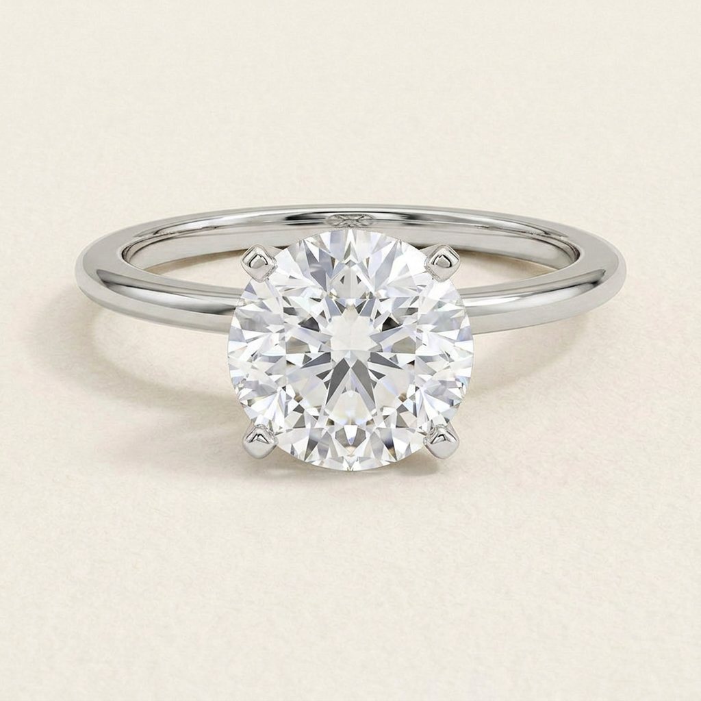 Four-Prong Comfort Fit 1.5mm Ring in 14K White Gold