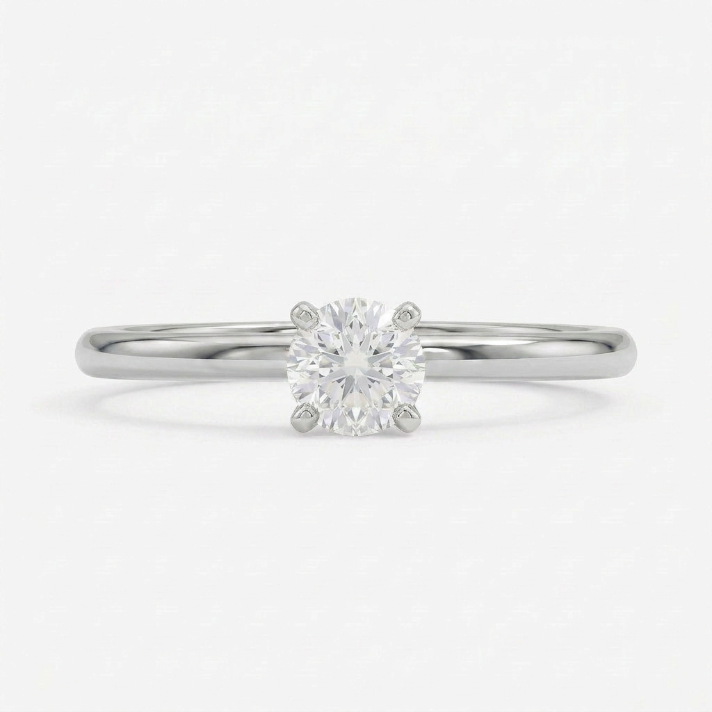 Four-Prong Comfort Fit 1.5mm Ring in 14K White Gold