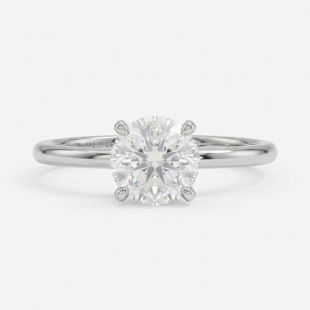 Four-Prong Comfort Fit 1.5mm Ring in 14K White Gold