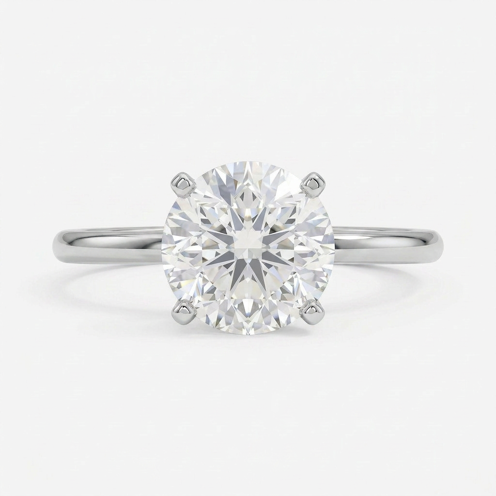 Four-Prong Comfort Fit 1.5mm Ring in 14K White Gold