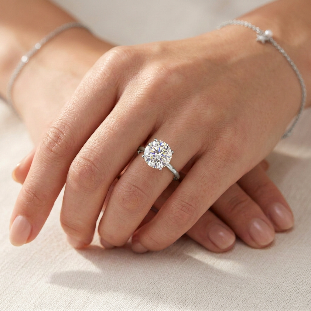 Four-Prong Comfort Fit 1.5mm Ring in 14K White Gold