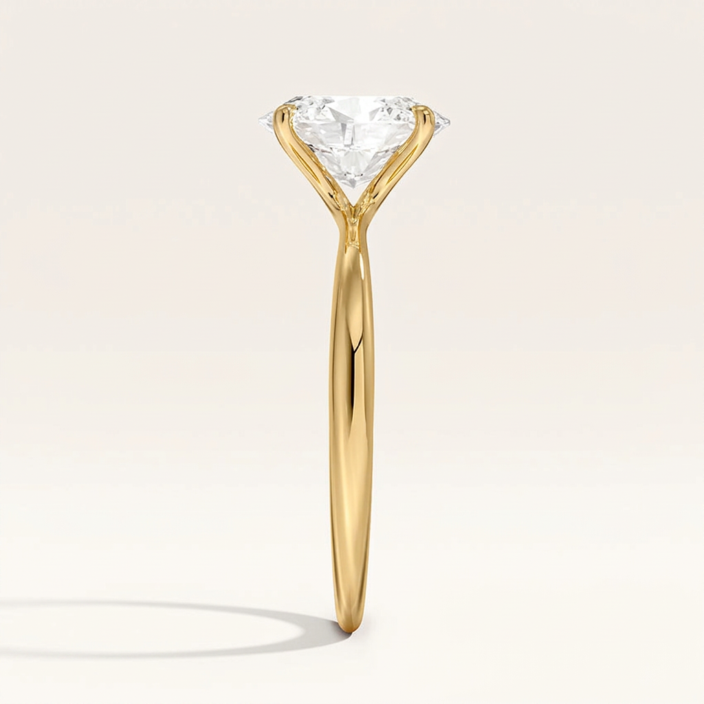Freesia 2mm Solitaire Ring in 14K Yellow Gold