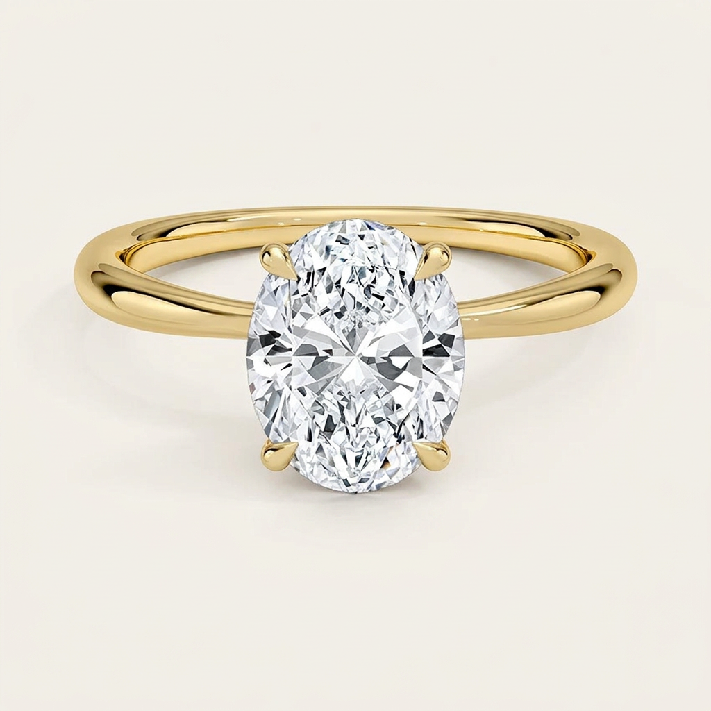 Freesia 2mm Solitaire Ring in 14K Yellow Gold