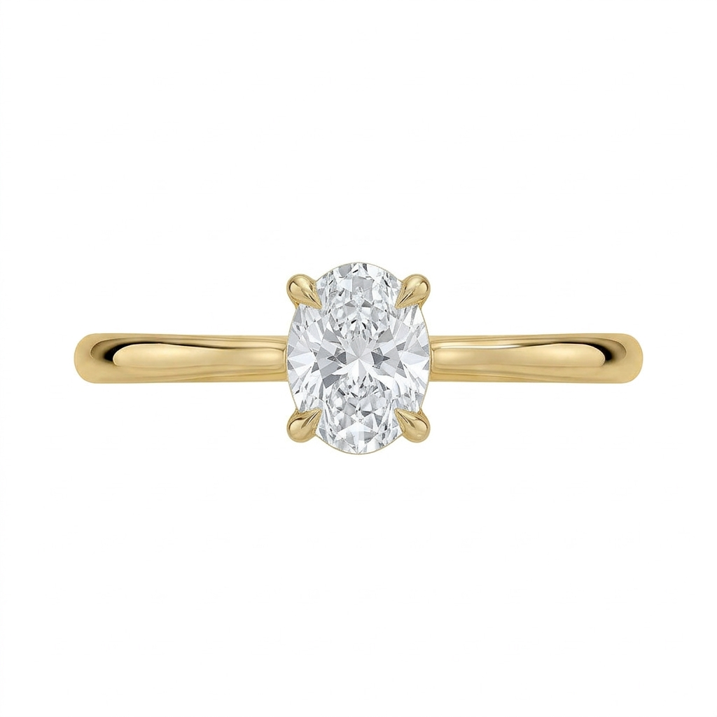 Freesia 2mm Solitaire Ring in 14K Yellow Gold