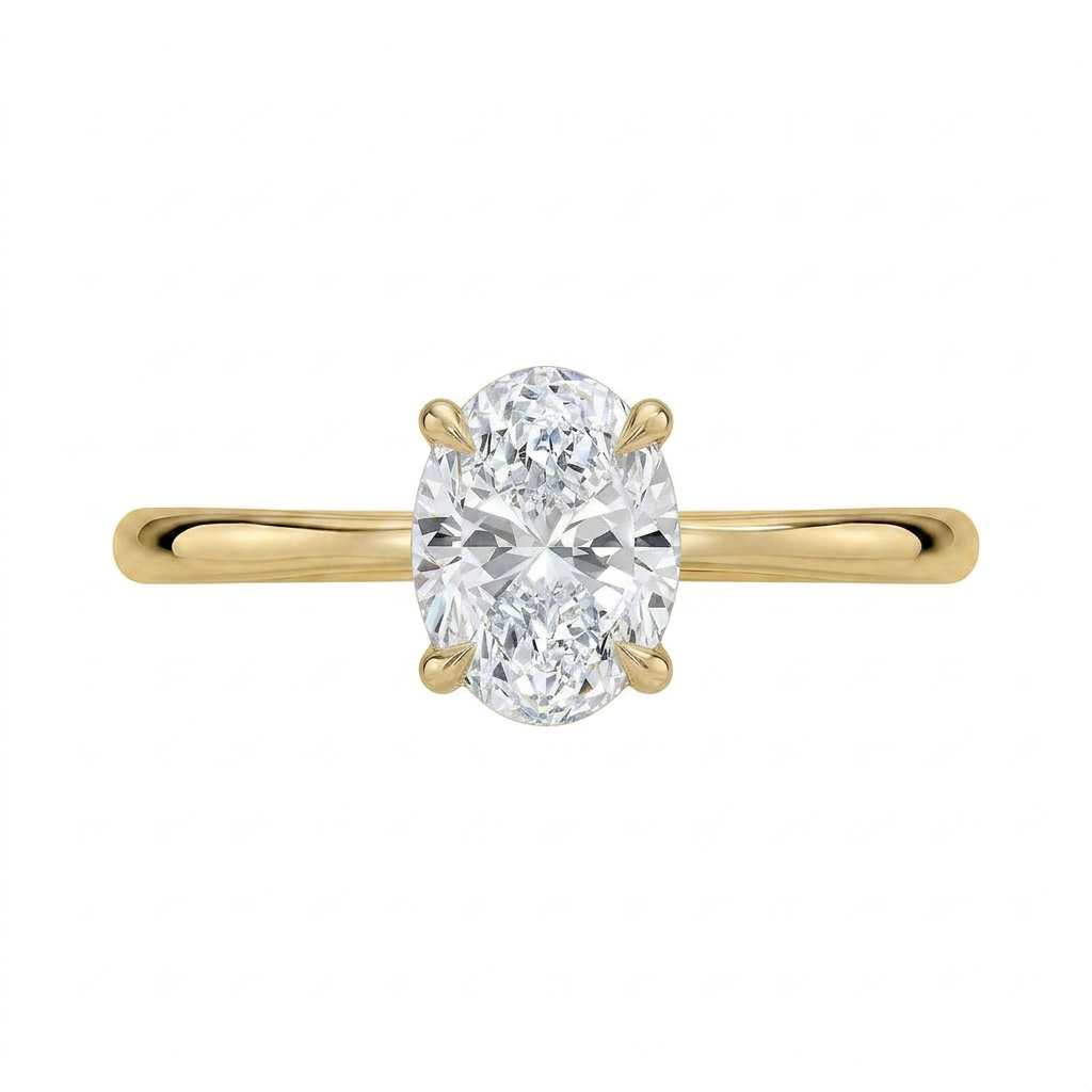 Freesia 2mm Solitaire Ring in 14K Yellow Gold