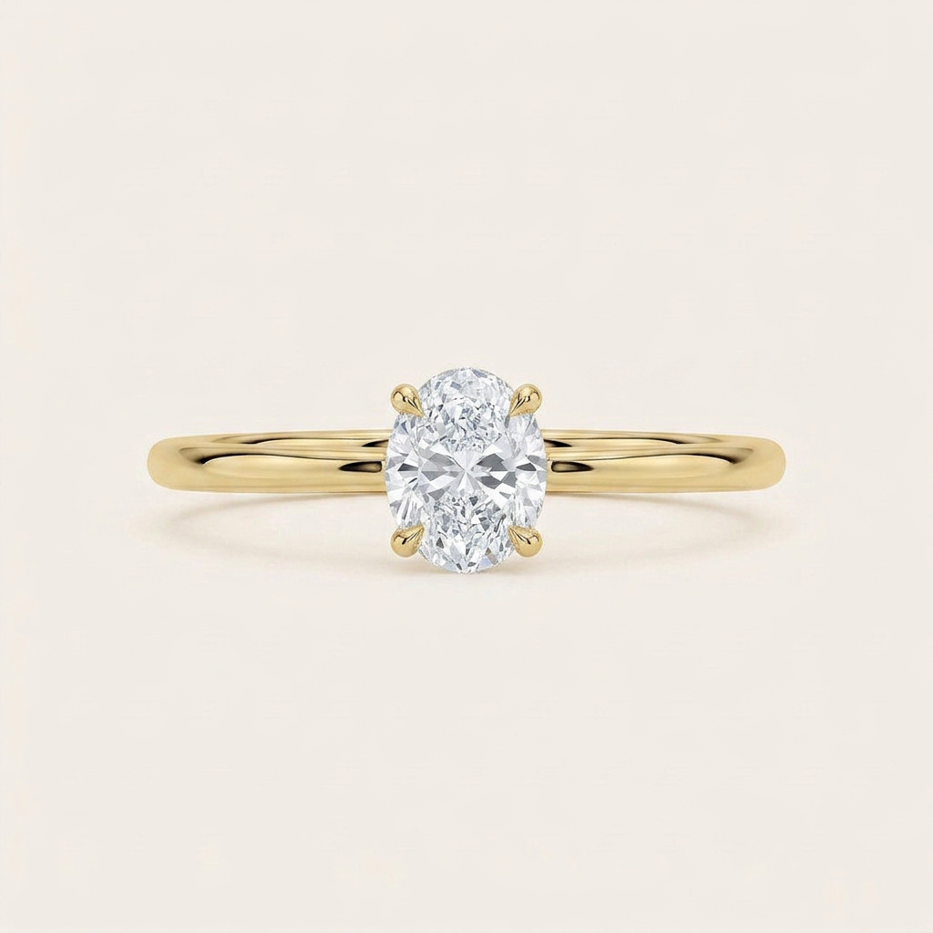 Freesia Hidden Halo Diamond Ring in 14K Yellow Gold