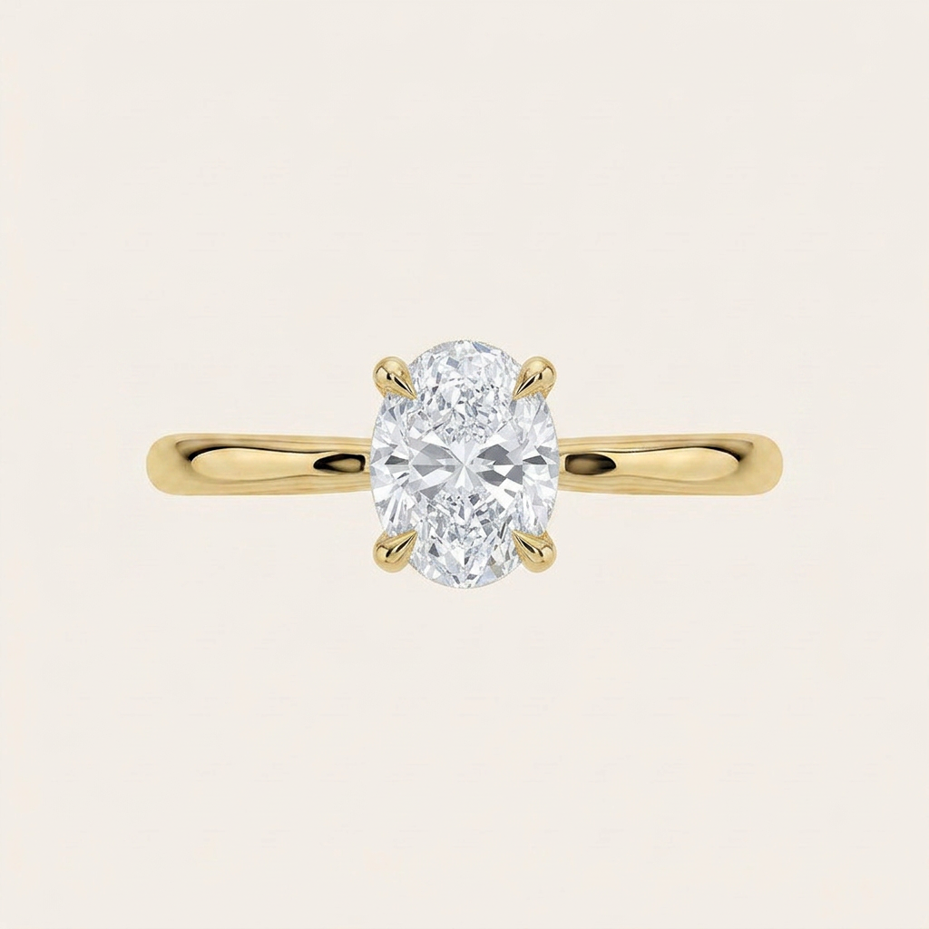 Freesia Hidden Halo Diamond Ring in 14K Yellow Gold