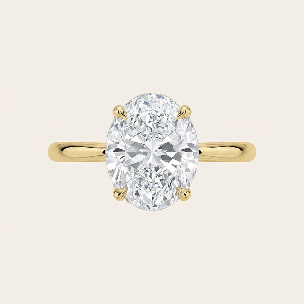 Freesia Hidden Halo Diamond Ring in 14K Yellow Gold