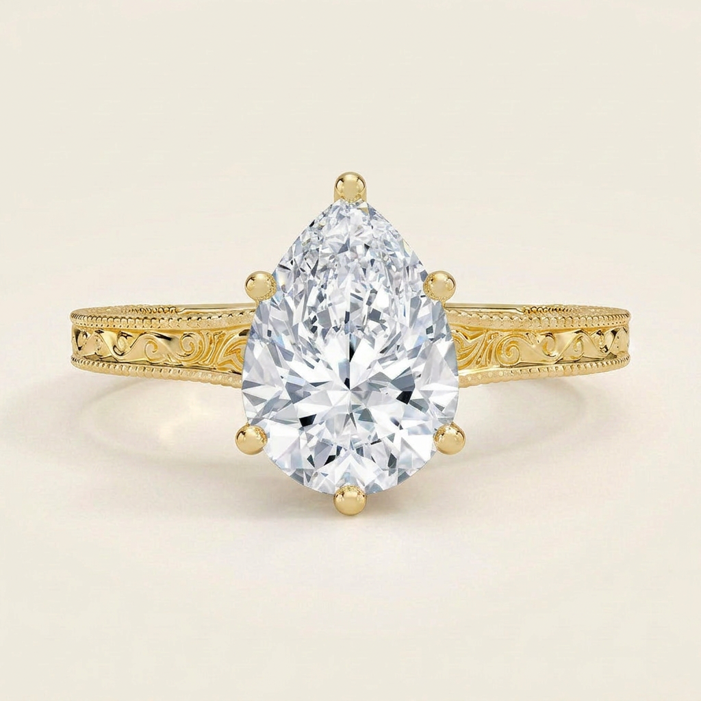 Hudson Engraved Ring in 14K Yellow Gold