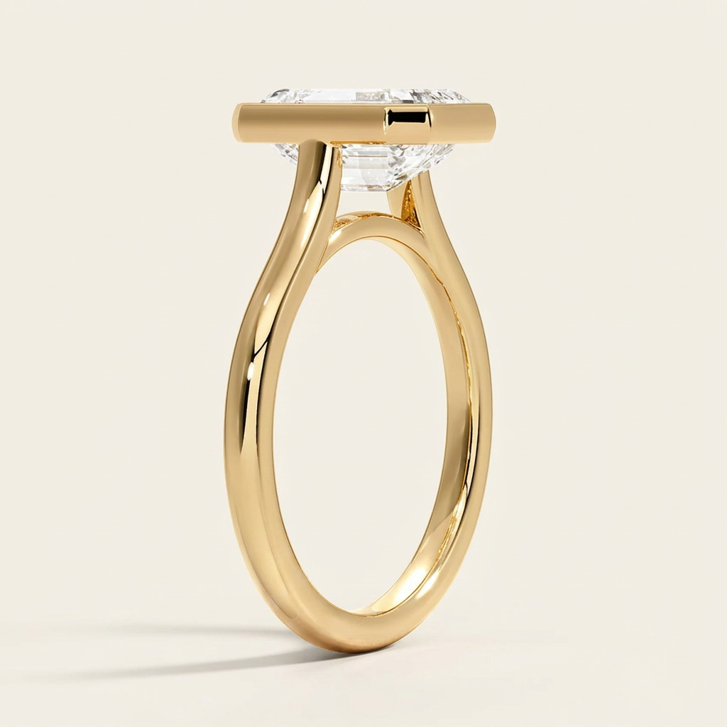 Luna 2mm Bezel Ring in 14K Yellow Gold
