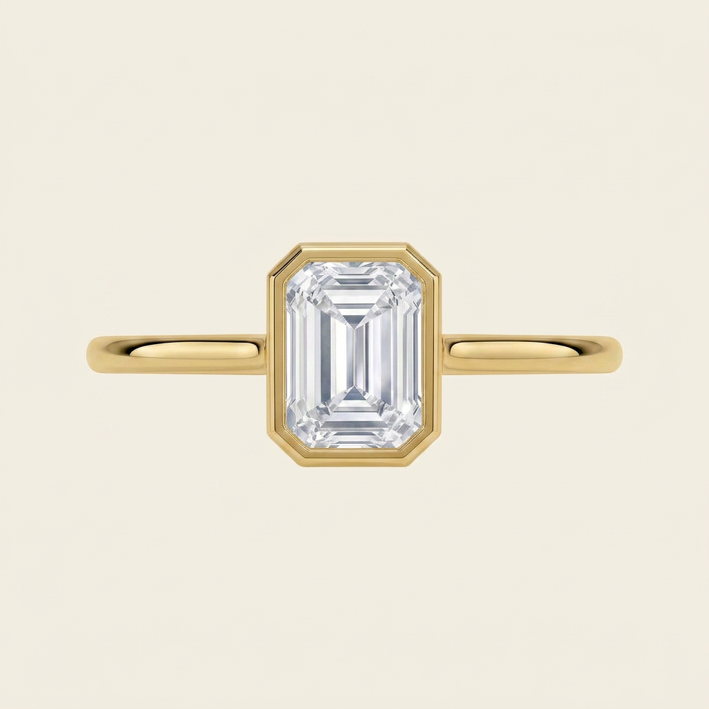 Luna 2mm Bezel Ring in 14K Yellow Gold