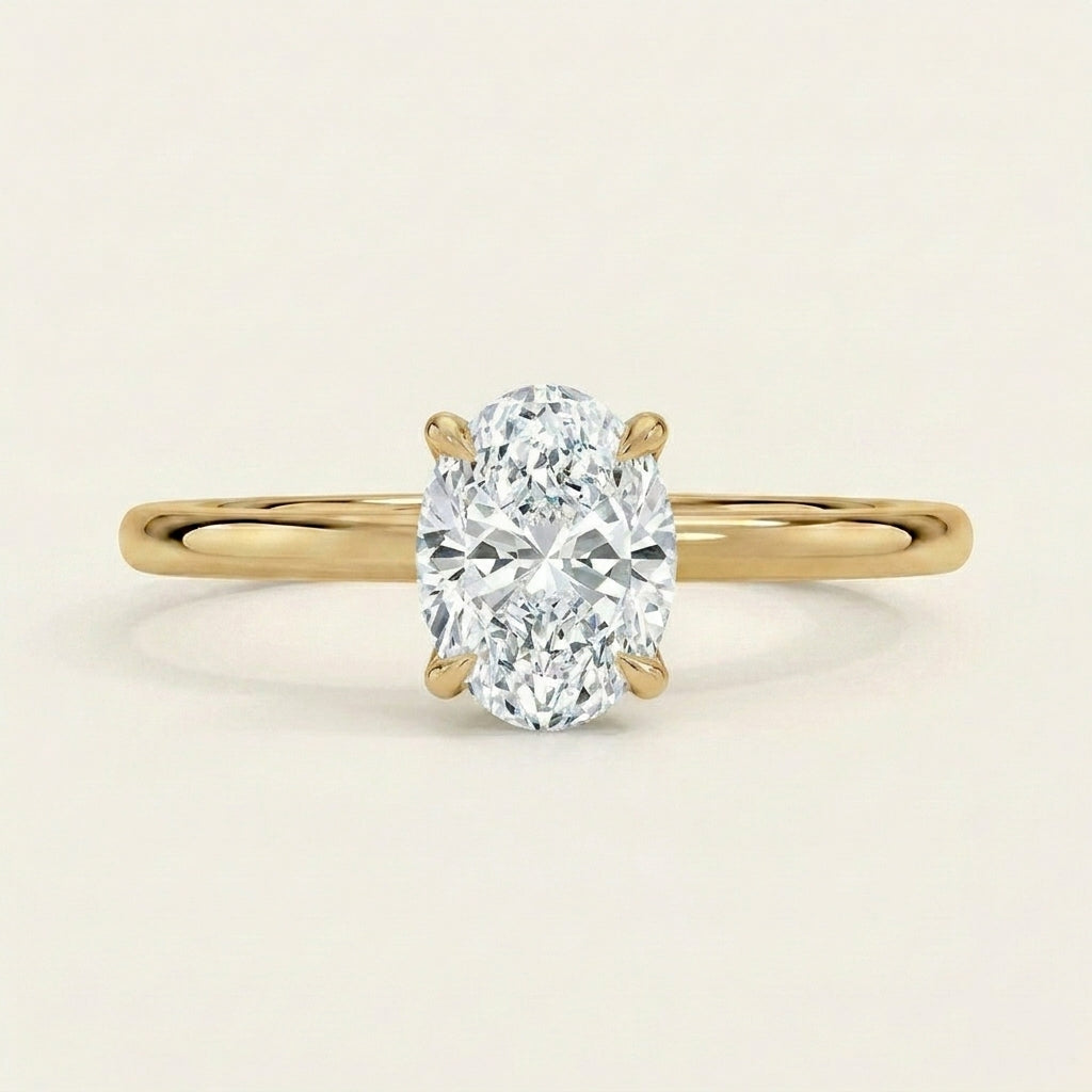 Petal 1.5mm Diamond Ring in 14K Yellow Gold